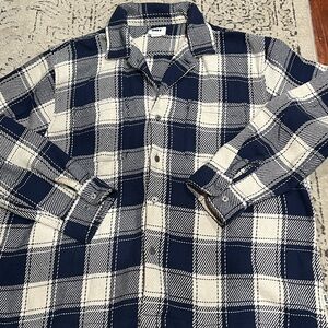 Official Obey Navy and Cream Checkered Flannel- XL